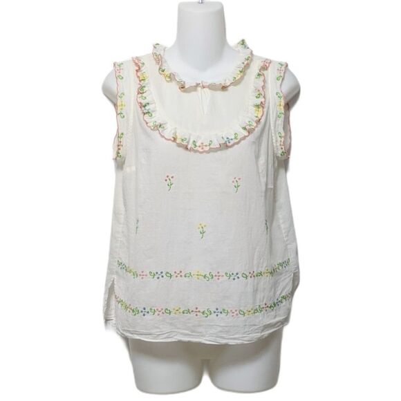 GIRLS FROM SAVOY Floral Farmhouse Ruffle Top 2 - Picture 2 of 8